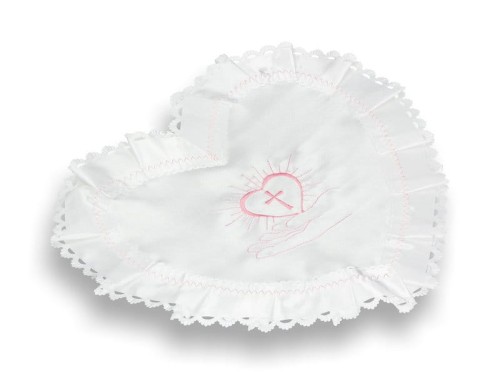  Szatka do Chrztu - Serce z haftem róż