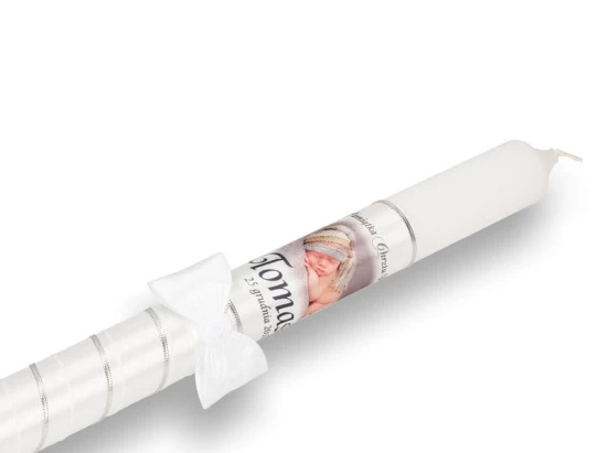 Zestaw na Chrzest ze zdjęciem dziecka - koronka