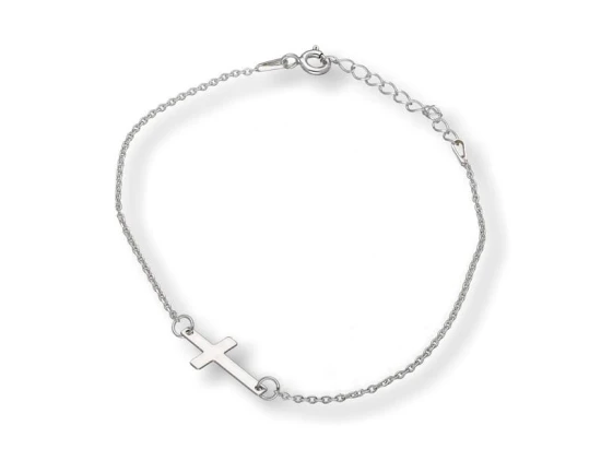  Bransoletka srebrna, próba 925, 0,8g - krzyżyk