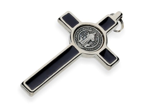 Krzyż św. Benedykta z pudełkiem - brązowy 8cm