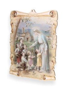 Obrazek pastelowy - Matka Boska z dziećmi