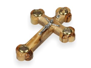 Krzyż Jerozolimski z kapsułkami (drzewo oliwne) - 18cm