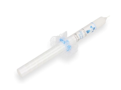 Świeca i szatka do chrztu z imieniem i ozdobnym stroikiem MGIEŁKA (szatka)