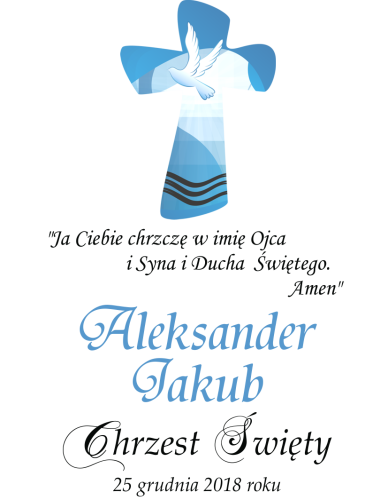 Świeca i szatka do chrztu z imieniem i ozdobnym stroikiem MGIEŁKA (szatka)