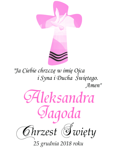 Świeca i szatka do chrztu z imieniem i ozdobnym stroikiem MGIEŁKA (szatka)