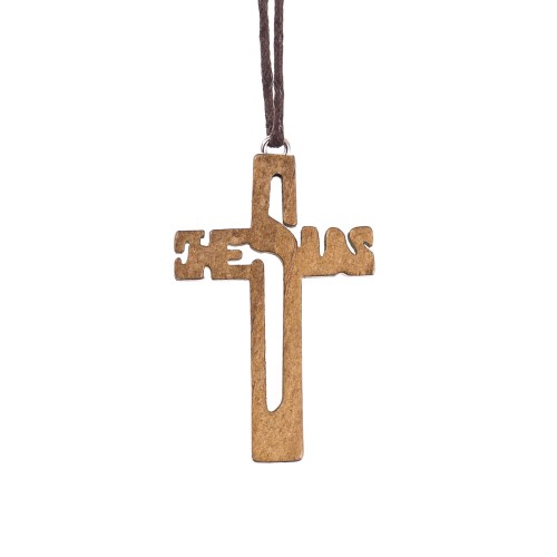 Krzyżyk - JESUS wykonany z drewna - 5cm