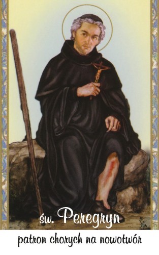 Karta modlitwa - św. Paregryn 8,5x5,4 cm