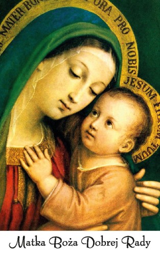 Karta modlitwa -Matka Boża Dobrej Rady 8,5x5,4 cm