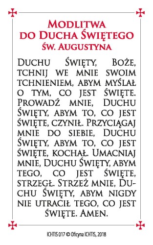 Karta modlitwa - Duch Święty
