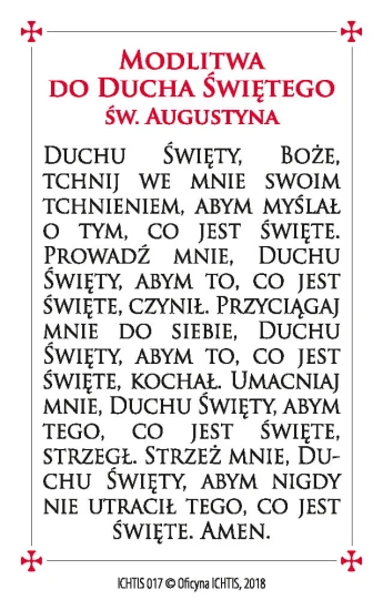 Karta modlitwa - Duch Święty