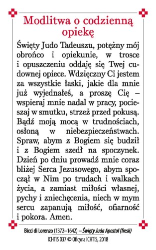 Karta modlitwa - św. Juda Tadeusz