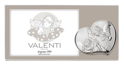 Ramka plaxy na zdjęcie z srebrnym wizerunkiem Anioła Stróża