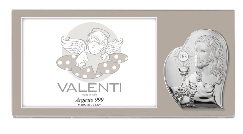 Ramka plaxy na zdjęcie z srebrnym wizerunkiem Jezusa