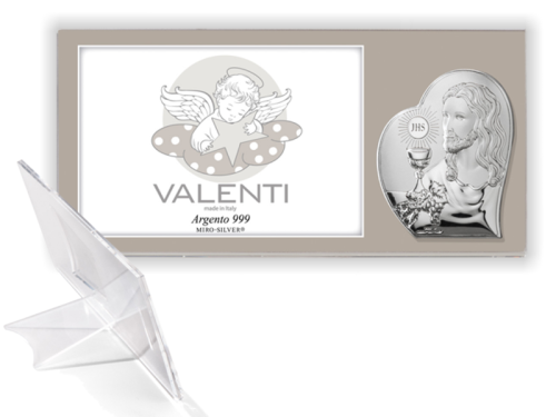 Ramka plexy na zdjęcie z srebrnym wizerunkiem Jezusa 13x9