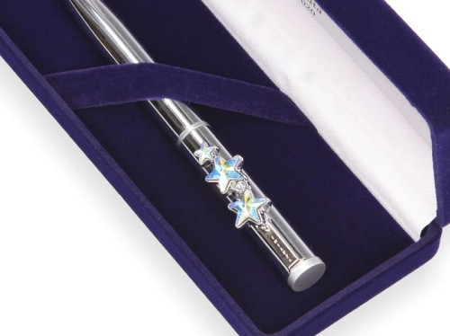 Długopis zdobiony kryształkami Swarovski w pudełku GRANAT z grawerem PREZENT