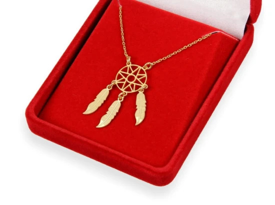 Pozłacany naszyjnik ŁAPACZ SNÓW prezent grawer Dreamcatcher