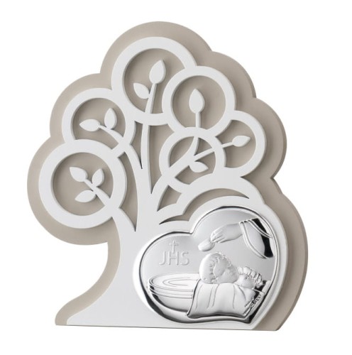 Obrazek srebrny - Chrzest Święty 14x15,5 cm