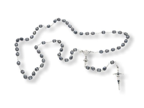 Różaniec kryształkowy HEMATYT IHS - 45cm