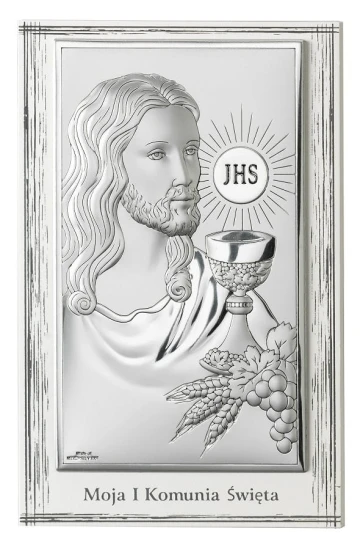 Obrazek srebrny - IHS Moja I Komunia Święta