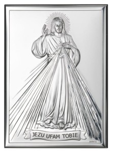 Obrazek srebrny - Jezu Ufam Tobie 13x9