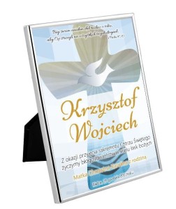 Silver Bambino - obrazek w srebrnej ramie z życzeniami i personalizacją PREZENT Pamiątka