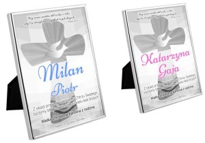 Silver Bambino - obrazek w srebrnej ramie z personalizacja PREZENT Pamiątka MILANO