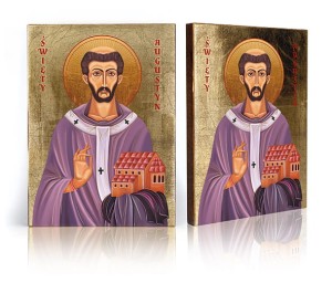 Ikona Święty Augustyn z certyfikatem - 17x23cm 