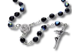 Różaniec kryształkowy granatowy, 6mm