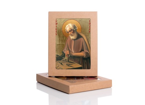 Ikona Święty Józef przy pracy z certyfikatem