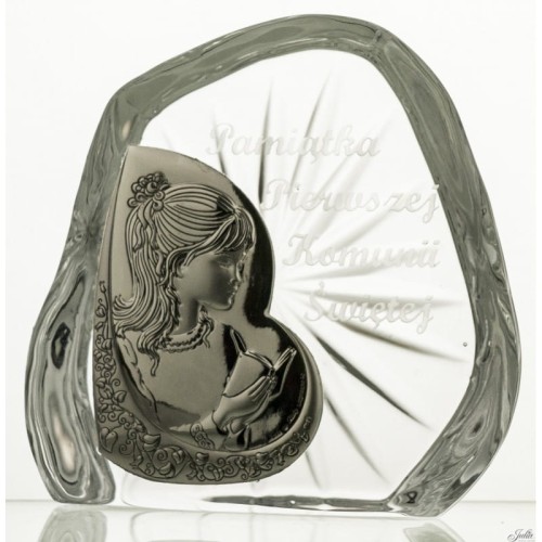 Skałka z kryształu - pamiątka I Komunia Święta DZIEWCZYNKA