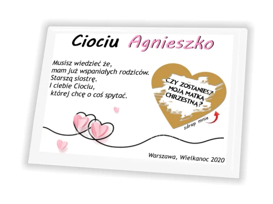 Pamiątka zdrapka na panelu - Pytanie do rodziców Chrzestnych