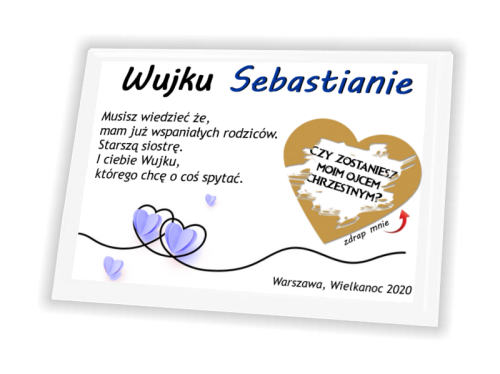 Pamiątka zdrapka na panelu - Pytanie do rodziców Chrzestnych