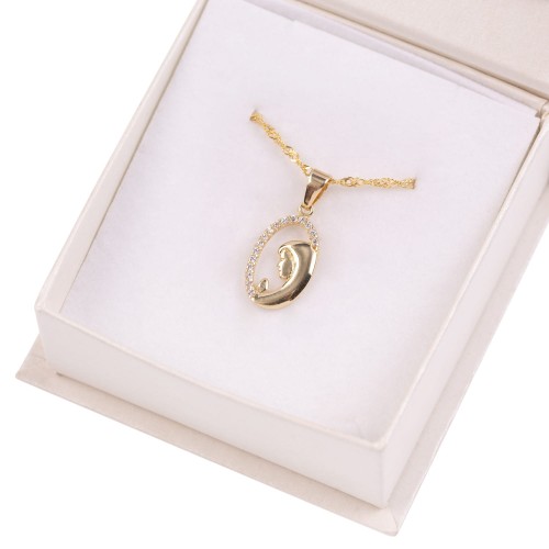 Złoty medalik z wisiorkiem ŁEZKA łańcuszek pr. 585 DEDYKACJA