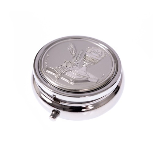 Różaniec w pudełku ze SREBRNĄ hostią IHS