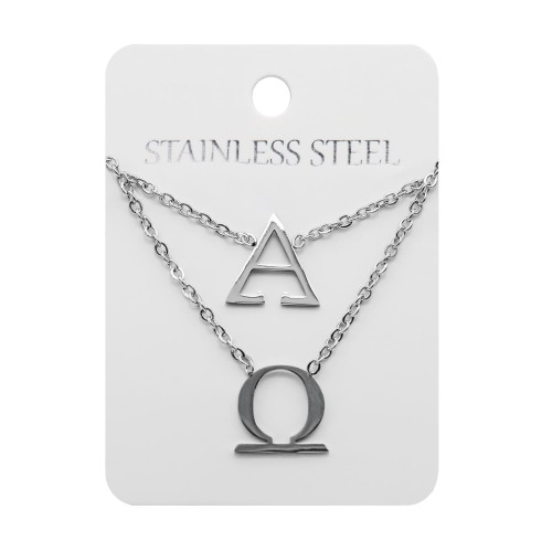 Naszyjnik - alfa - omega - Stainless Steel