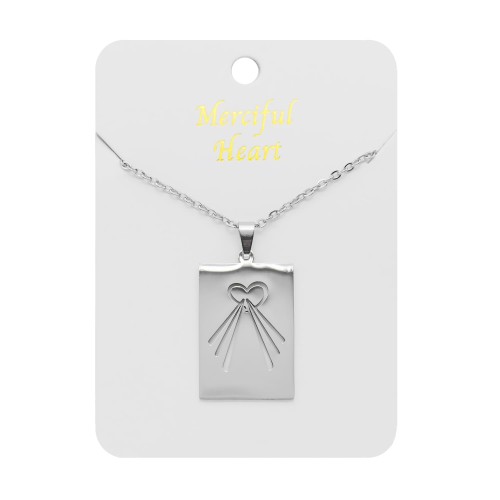 Naszyjnik - Serce Jezusa - Jezus Miłosierny - Merciful Heart