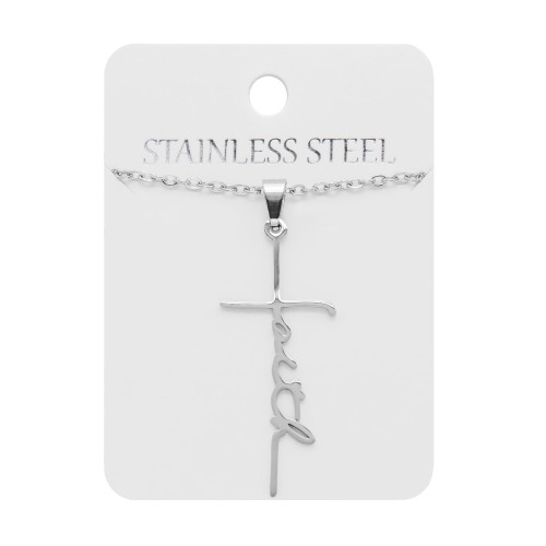 Naszyjnik - faith - krzyż - Stainless Steel