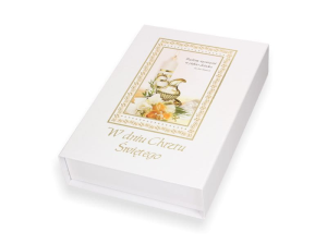 Pudełko pamiątkowe na akcesoria Chrztu Świętego A4 – etui z metryczką chrztu