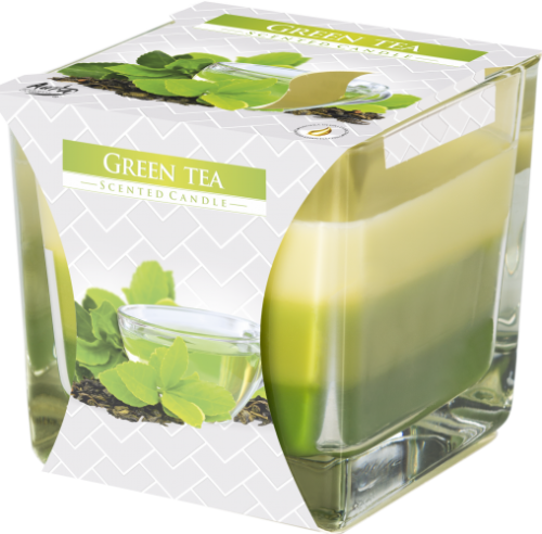 Świeca zapachowa w szkle trójkolorowa ZIELONA HERBATA