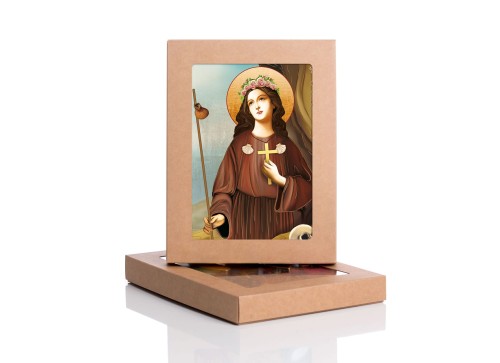 Ikona Święta Rozalia - patronka chroniąca od zarazy z certyfikatem - 17x23cm