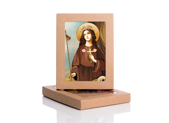 Ikona Święta Rozalia - patronka chroniąca od zarazy z certyfikatem - 17x23cm