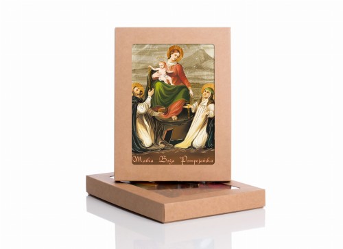 Ikona Matka Boża Pompejańska z certyfikatem - 17x23cm