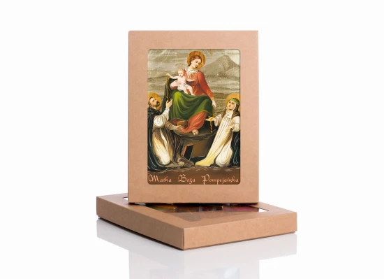 Ikona Matka Boża Pompejańska z certyfikatem - 17x23cm