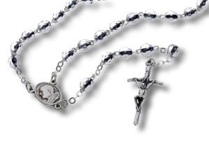 Różaniec kryształkowy czarny (nitka), 6mm