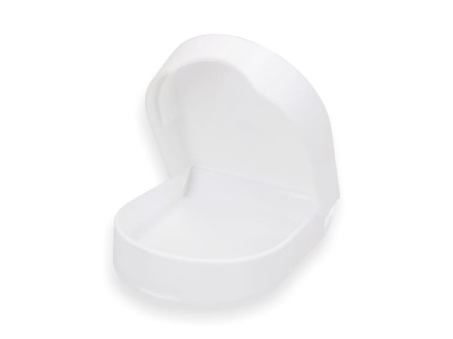 Pudełko na różaniec IHS – białe etui o zaokrąglonym kształcie