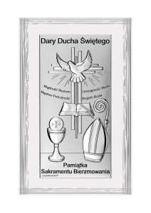 Obrazek srebrny - Pamiątka Sakramentu Bierzmowania