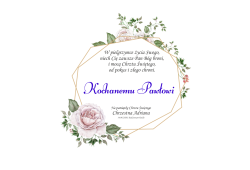 Ramka - CHRZEST szlachetny granat