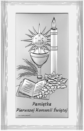 Obrazek srebrny - I Komunia Święta