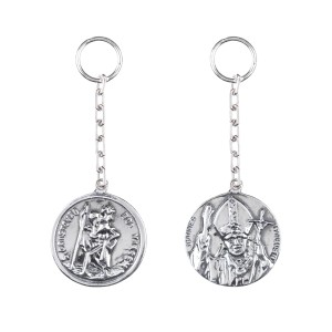 Brelok srebrny, pr.925 Święty Krzysztof / Jan Paweł II -  4,6gr