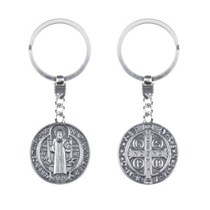 Brelok srebrny Święty Benedykt – próba 925, 15 g